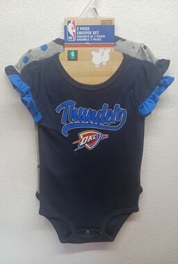 NWT NBA OKC Thunder Creeper Onesies (2 pc set) l Size:  6-9 Month
